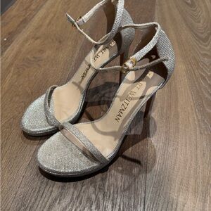 Stuart Weitzman Champagne/Silver  Heels 9.5